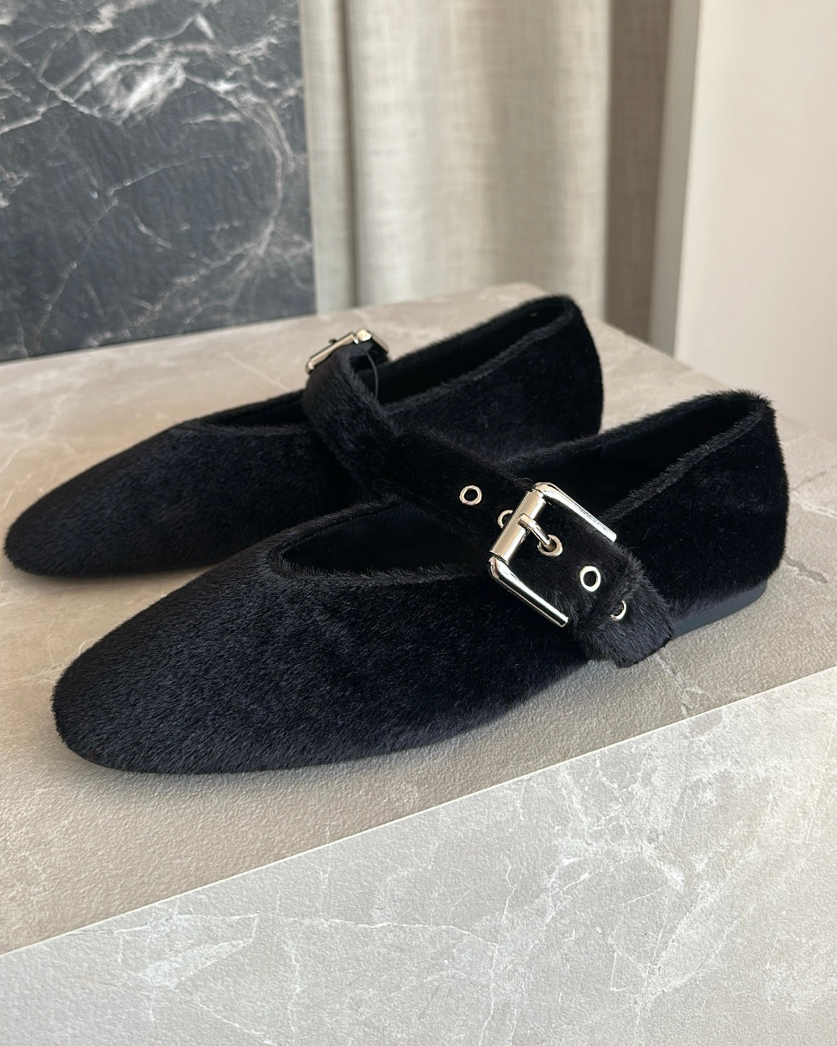 Ballerines fourrure Hermine